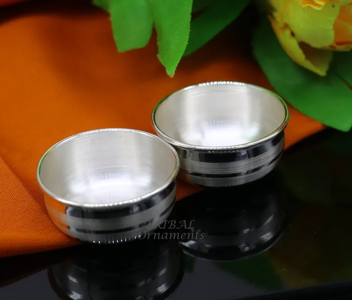 Rings TRIBAL ORNAMENTS 999 fine solid silver handmade small puja bowl temple puja pure silver utensils silver pooja utensils temple accessories india Rings TRIBAL ORNAMENTS 999 fine solid silver handmade small puja bowl temple puja pure silver utensils silver pooja utensils temple accessories india