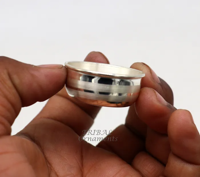 Rings TRIBAL ORNAMENTS 999 fine solid silver handmade small puja bowl temple puja pure silver utensils silver pooja utensils temple accessories india Rings TRIBAL ORNAMENTS 999 fine solid silver handmade small puja bowl temple puja pure silver utensils silver pooja utensils temple accessories india