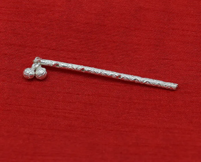 Rings TRIBAL ORNAMENTS Amazing design Solid sterling silver handmade idol krishna flute silver bansuri laddu gopala flute little krishna flute puja art su358