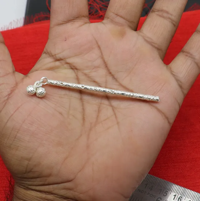 Rings TRIBAL ORNAMENTS Amazing design Solid sterling silver handmade idol krishna flute silver bansuri laddu gopala flute little krishna flute puja art su358
