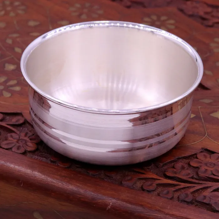 Rings TRIBAL ORNAMENTS Handmade 999 fine silver baby bowl excellent silver utensils from india plain high quality silver vessels silver kitchen utensils sv41