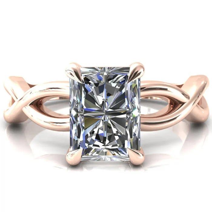 Sabina Radiant Moissanite 4 Claw Prong 34 Infinity Ring Engagement Ring Fire Brilliance Rings