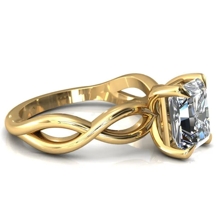Sabina Radiant Moissanite 4 Claw Prong 34 Infinity Ring Engagement Ring Fire Brilliance Rings
