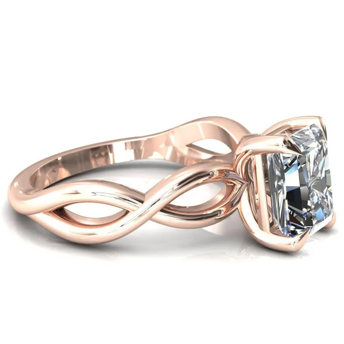 Sabina Radiant Moissanite 4 Claw Prong 34 Infinity Ring Engagement Ring Fire Brilliance Rings