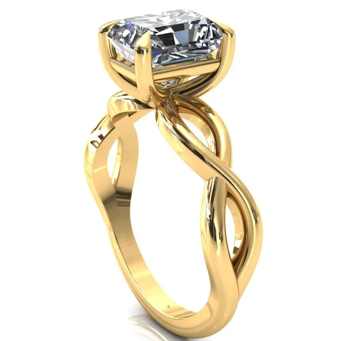 Sabina Radiant Moissanite 4 Claw Prong 34 Infinity Ring Engagement Ring Fire Brilliance Rings