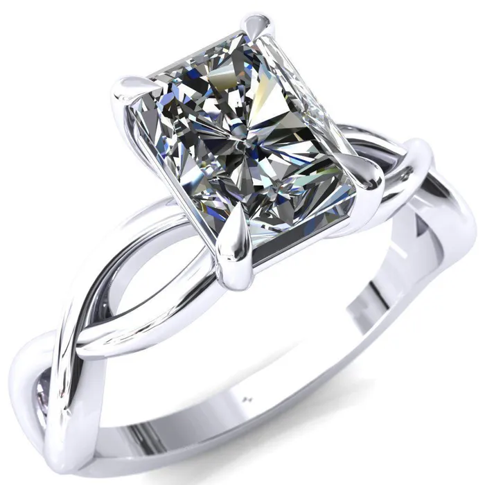 Sabina Radiant Moissanite 4 Claw Prong 34 Infinity Ring Engagement Ring Fire Brilliance Rings