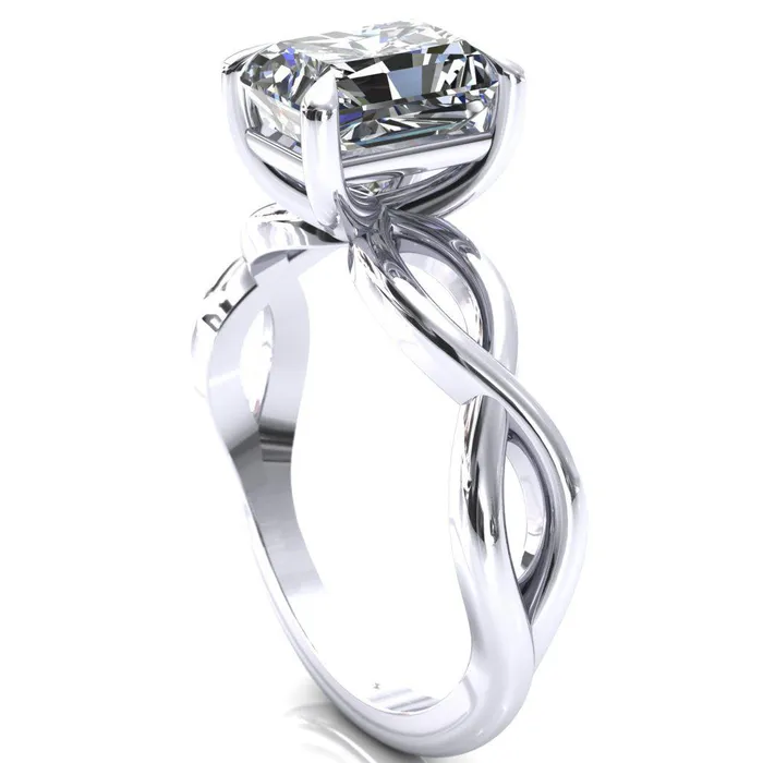 Sabina Radiant Moissanite 4 Claw Prong 34 Infinity Ring Engagement Ring Fire Brilliance Rings