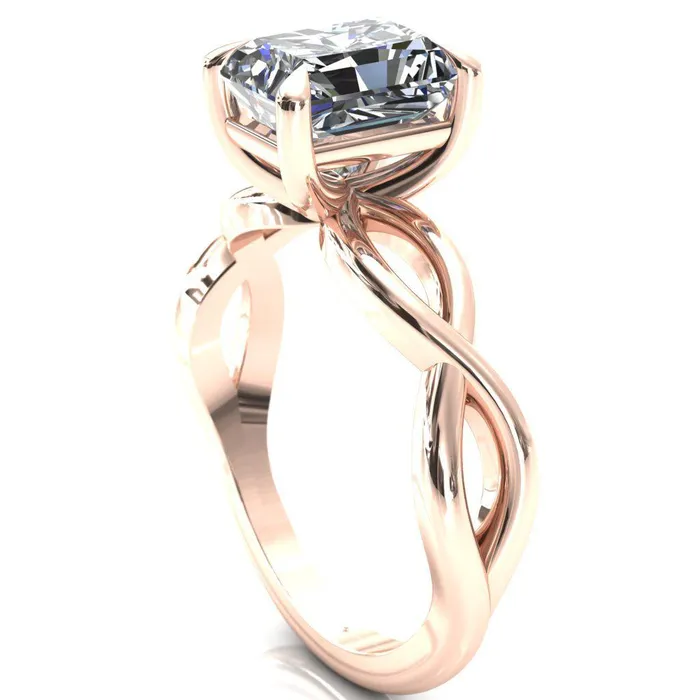 Sabina Radiant Moissanite 4 Claw Prong 34 Infinity Ring Engagement Ring Fire Brilliance Rings