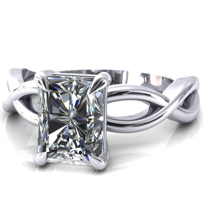 Sabina Radiant Moissanite 4 Claw Prong 34 Infinity Ring Engagement Ring Fire Brilliance Rings