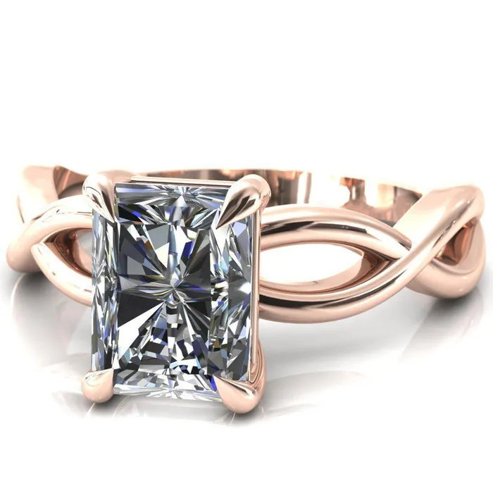 Sabina Radiant Moissanite 4 Claw Prong 34 Infinity Ring Engagement Ring Fire Brilliance Rings