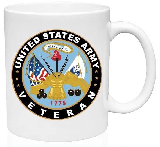 Sand Dollar Sales Earrings MG13 US Army Veteran Mug