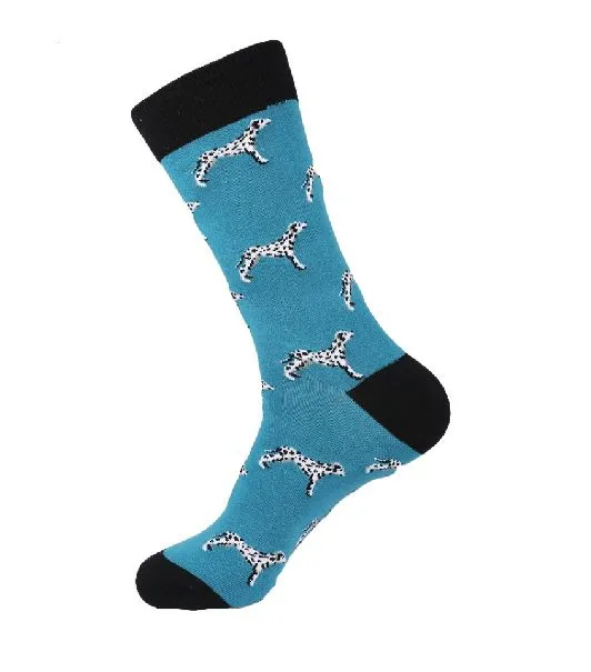 SF121 Teal Dalmatian Dog Socks POLLY Earrings