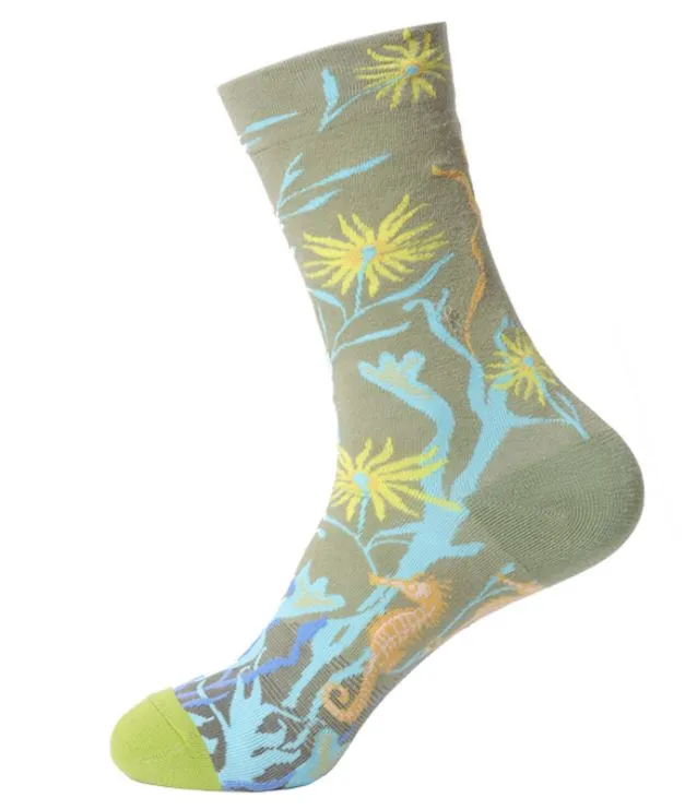 SF475 Pale Green Seahorse Coral Socks POLLY Earrings