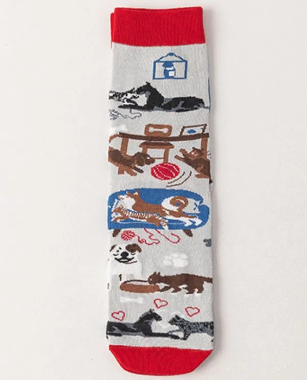SF559 Gray Cats Dogs Socks POLLY Earrings