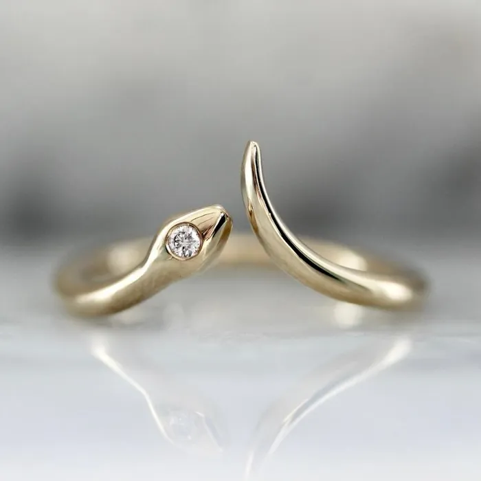 Snake Diamond Ring Rokosz Rings