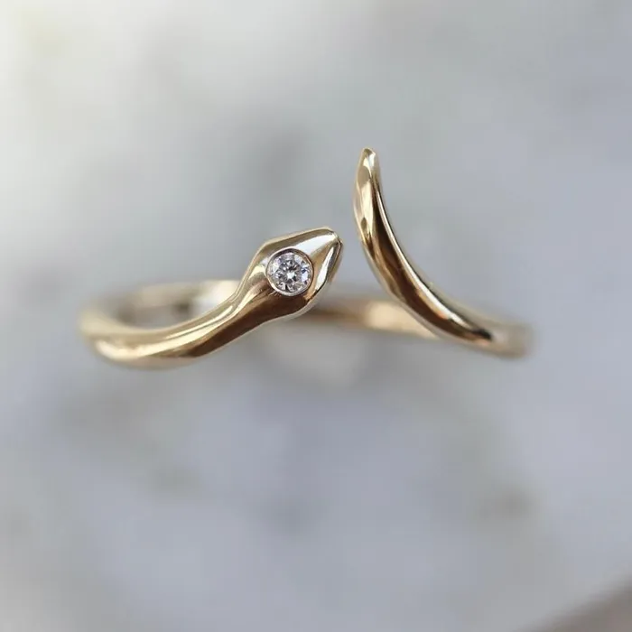 Snake Diamond Ring Rokosz Rings