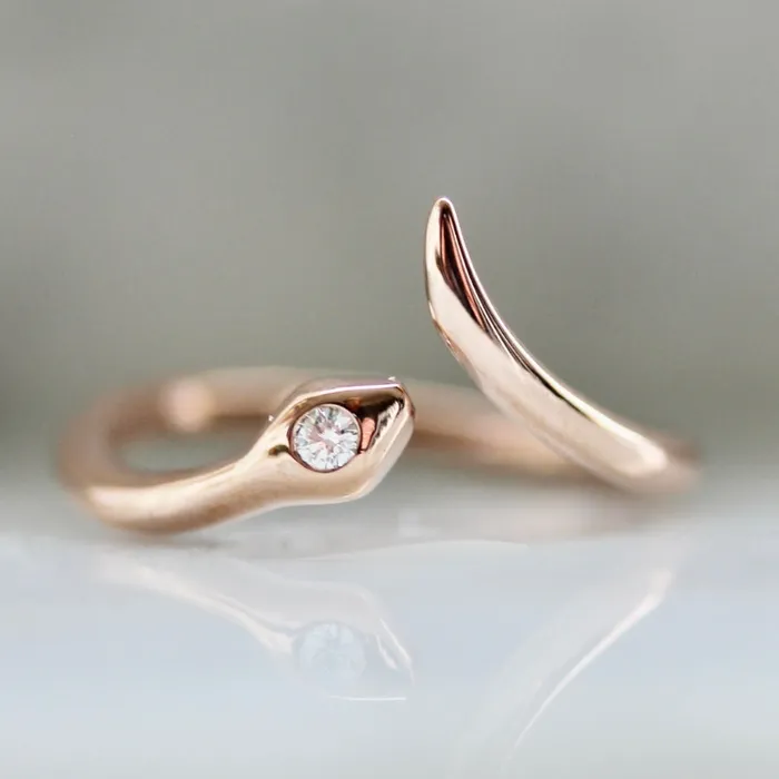 Snake Diamond Ring Rokosz Rings