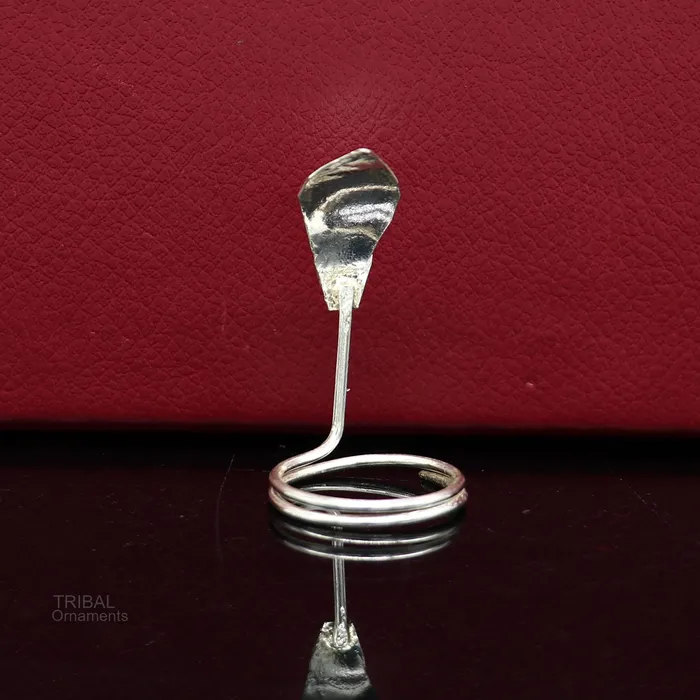 Solid sterling silver handmade fabulous vintage antique mini snake or shiva snake for puja or worshipping solid Diwali puja article su603 TRIBAL ORNAMENTS Rings