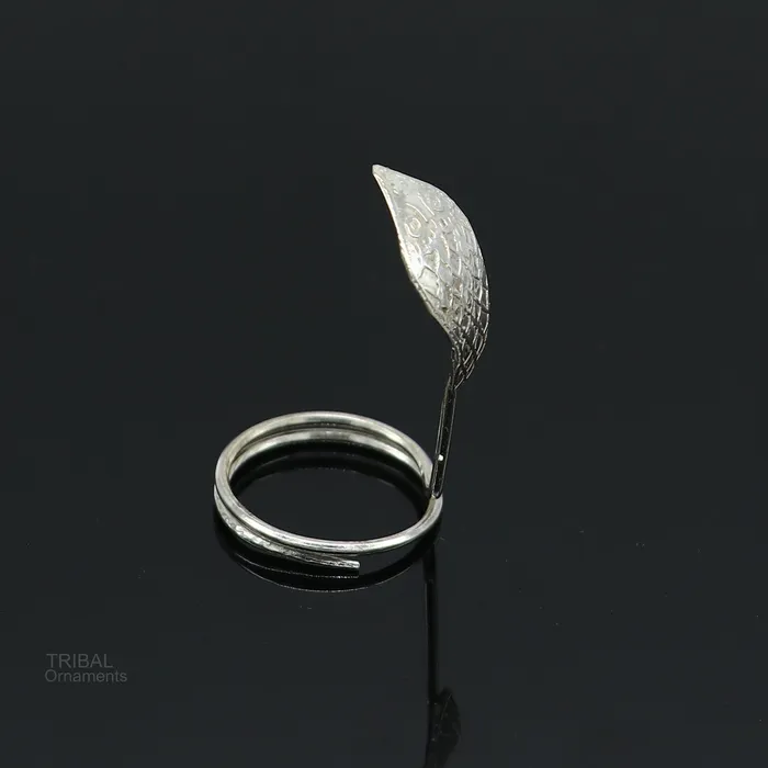 Solid sterling silver handmade fabulous vintage antique mini snake or shiva snake for puja or worshipping solid Diwali puja article su603 TRIBAL ORNAMENTS Rings