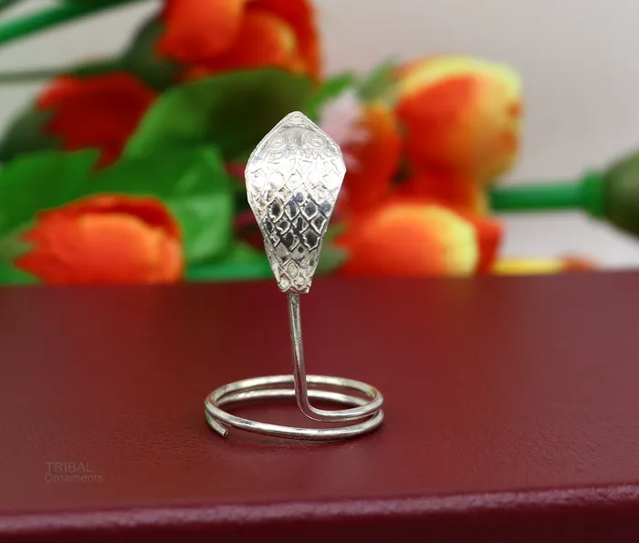Solid sterling silver handmade fabulous vintage antique mini snake or shiva snake for puja or worshipping solid Diwali puja article su603 TRIBAL ORNAMENTS Rings