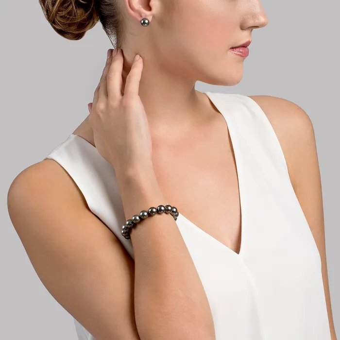 spt Bracelets Black Tahitian Pearl Bracelet 90100mm AAAA Quality