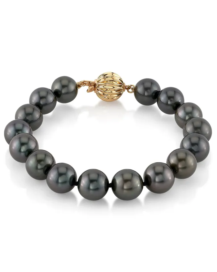 spt Bracelets Black Tahitian Pearl Bracelet 90100mm AAAA Quality
