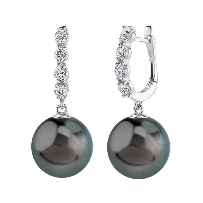 spt Earrings Tahitian South Sea Pearl Diamond Belle Earrings