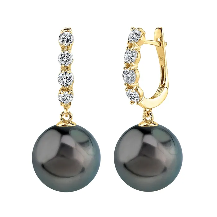 spt Earrings Tahitian South Sea Pearl Diamond Belle Earrings