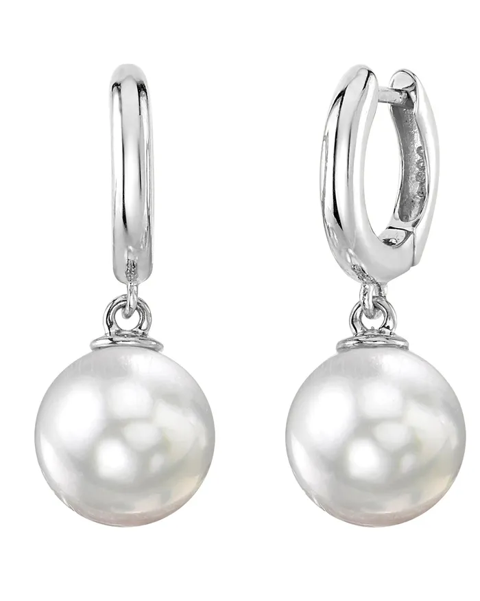 spt Earrings White South Sea Pearl Poise Hoop Earrings