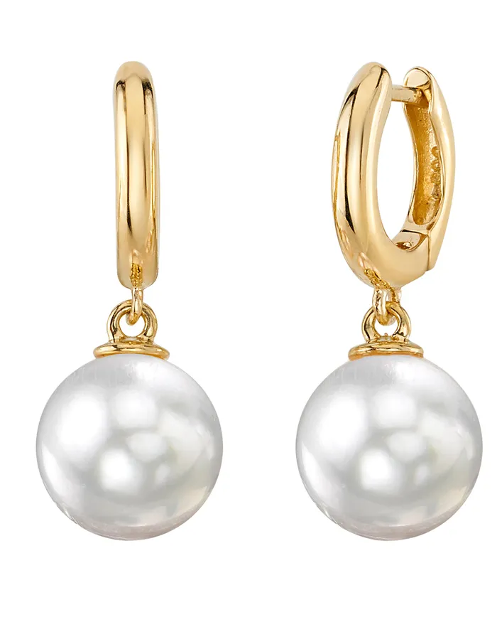 spt Earrings White South Sea Pearl Poise Hoop Earrings