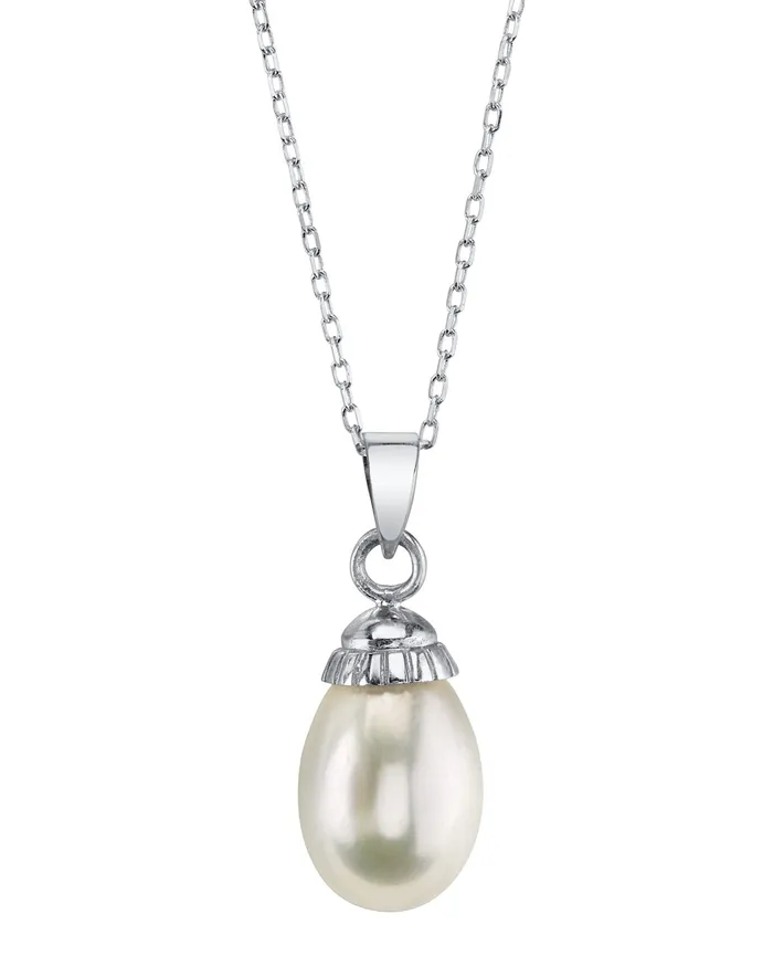 spt Necklaces 14K Gold White Freshwater Cultured Pearl Devon Pendant