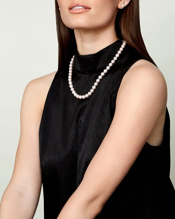 spt Necklaces 8595mm White Freshwater Pearl Necklace AAA Quality
