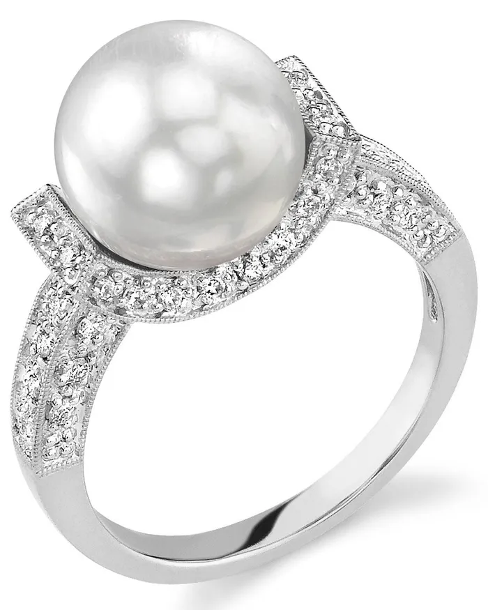 spt Rings White South Sea Pearl Diamond Genesis Ring