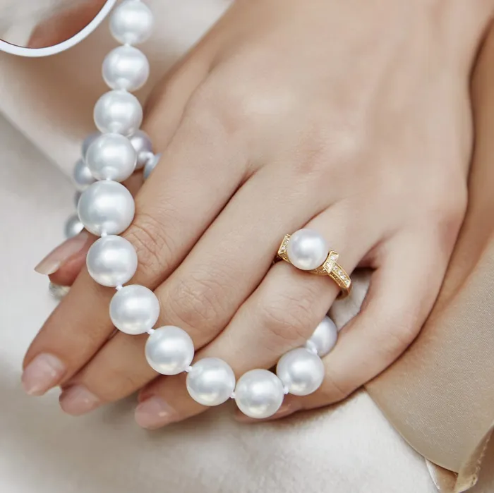 spt Rings White South Sea Pearl Diamond Genesis Ring