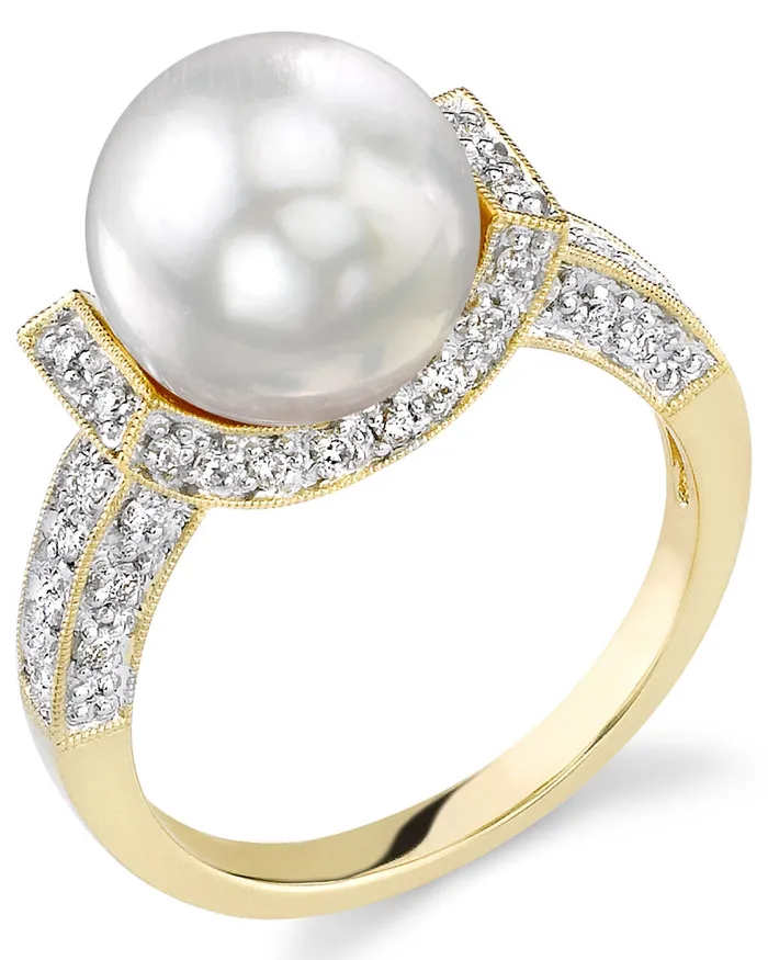 spt Rings White South Sea Pearl Diamond Genesis Ring