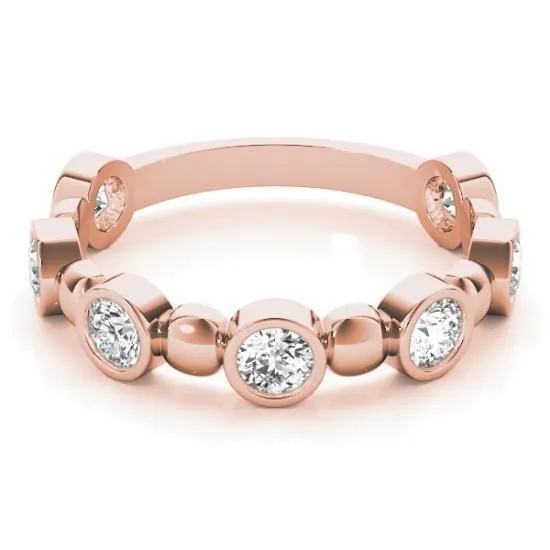 Stackables 34 Eternity TriTone Gold Round Bezel Diamonds Large Beads 3Band Set Selectables Fire Brilliance Rings