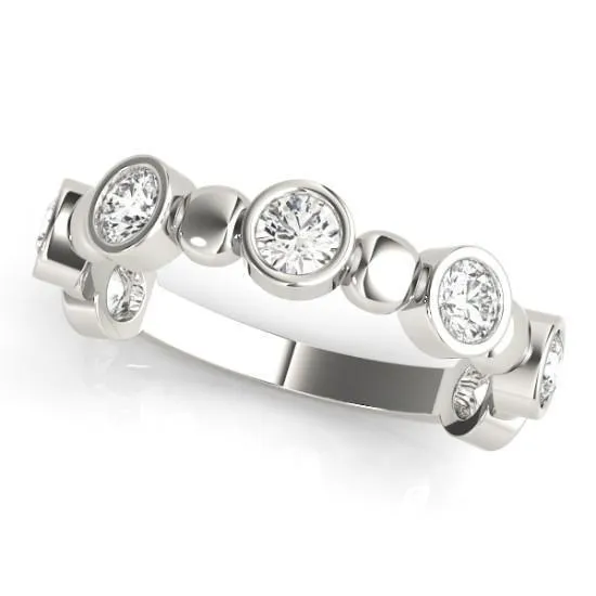 Stackables 34 Eternity TriTone Gold Round Bezel Diamonds Large Beads 3Band Set Selectables Fire Brilliance Rings