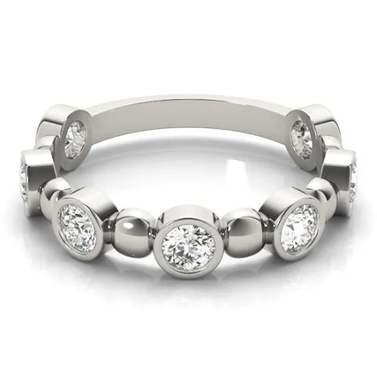 Stackables 34 Eternity TriTone Gold Round Bezel Diamonds Large Beads 3Band Set Selectables Fire Brilliance Rings
