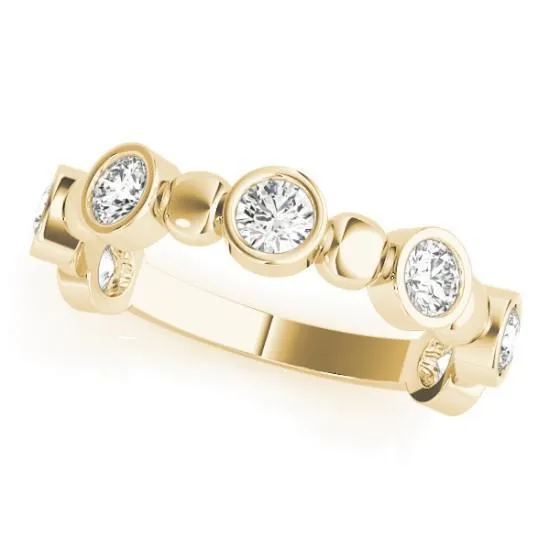 Stackables 34 Eternity TriTone Gold Round Bezel Diamonds Large Beads 3Band Set Selectables Fire Brilliance Rings