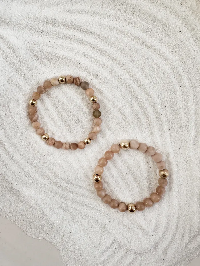 Stylin By Aylin Bracelets PEACH MOON STONE BRACELET