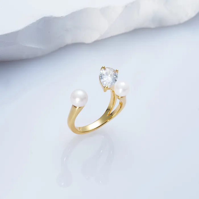 Top Grade Freshwater Pearl Ring WR00290 EVERLEAF Pearly Lustre Rings