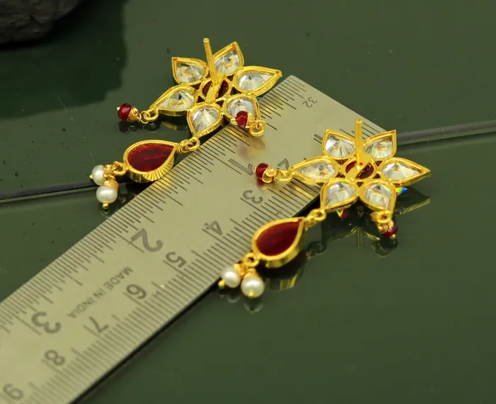 TRIBAL ORNAMENTS 22kt yellow gold handmade gorgeous stud earring excellent stylish wedding bridesmaid customized stud earring personalized jewelry from india Earrings