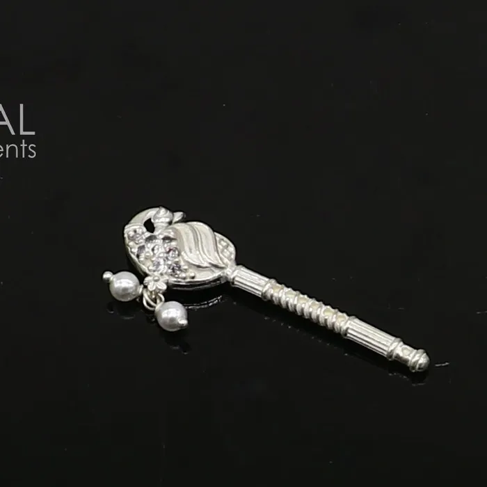 TRIBAL ORNAMENTS 35cm Flute divine 925 sterling silver handmade peacock design idol Krishna flute silver bansuri laddu Gopala flute Krishna flute su1260 Rings