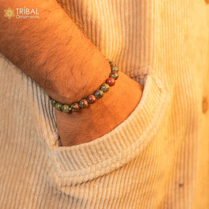 TRIBAL ORNAMENTS 8 MM dragon bloodstone beaded handmade bracelet customized unisex Jewelry stnbr160 Bracelets TRIBAL ORNAMENTS 8 MM dragon bloodstone beaded handmade bracelet customized unisex Jewelry stnbr160 Bracelets