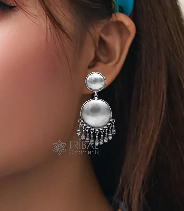 TRIBAL ORNAMENTS 925 Sterling silver handmade traditional cultural drop dangle hangings plain design earrings best party functional jewelry s1233 Earrings TRIBAL ORNAMENTS 925 Sterling silver handmade traditional cultural drop dangle hangings plain design earrings best party functional jewelry s1233 Earrings