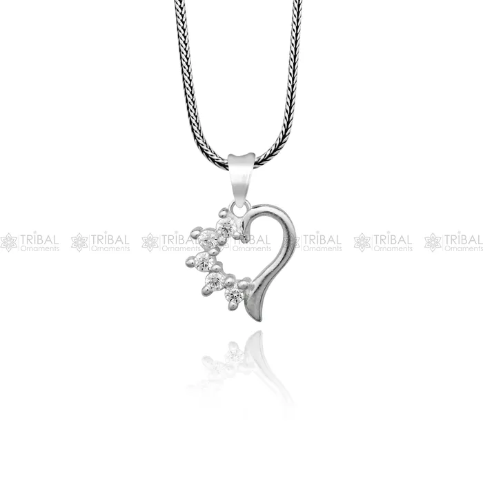 TRIBAL ORNAMENTS 925 Sterling silver heart design diamond pendant nsp936 Necklaces TRIBAL ORNAMENTS 925 Sterling silver heart design diamond pendant nsp936 Necklaces