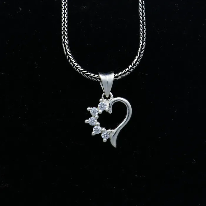 TRIBAL ORNAMENTS 925 Sterling silver heart design diamond pendant nsp936 Necklaces