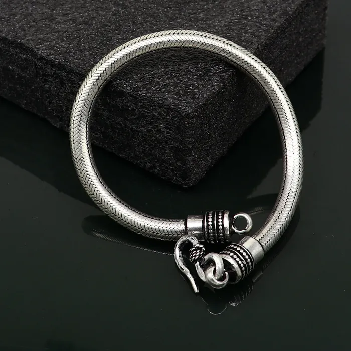 TRIBAL ORNAMENTS Bracelets 6MM Solid 925 sterling silver handmade amazing snake chain flexible unisex bracelet jewelry elegant custom wrist belt bracelet india sbr680 TRIBAL ORNAMENTS Bracelets 6MM Solid 925 sterling silver handmade amazing snake chain flexible unisex bracelet jewelry elegant custom wrist belt bracelet india sbr680