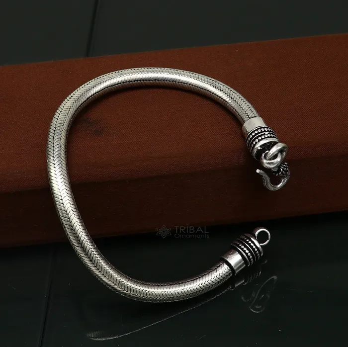 TRIBAL ORNAMENTS Bracelets 6MM Solid 925 sterling silver handmade amazing snake chain flexible unisex bracelet jewelry elegant custom wrist belt bracelet india sbr680