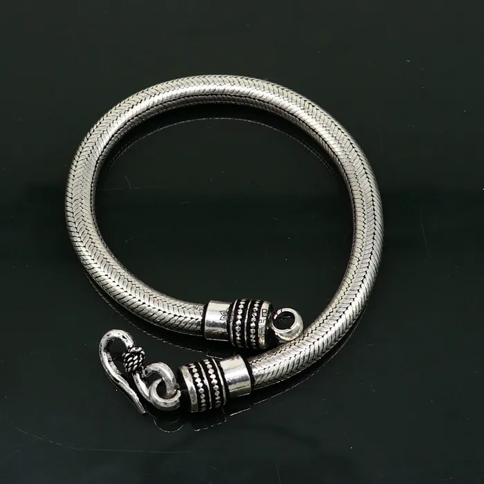 TRIBAL ORNAMENTS Bracelets 6MM Solid 925 sterling silver handmade amazing snake chain flexible unisex bracelet jewelry elegant custom wrist belt bracelet india sbr680